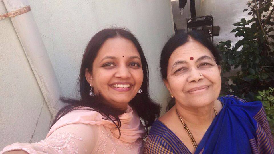 Rekha with mom